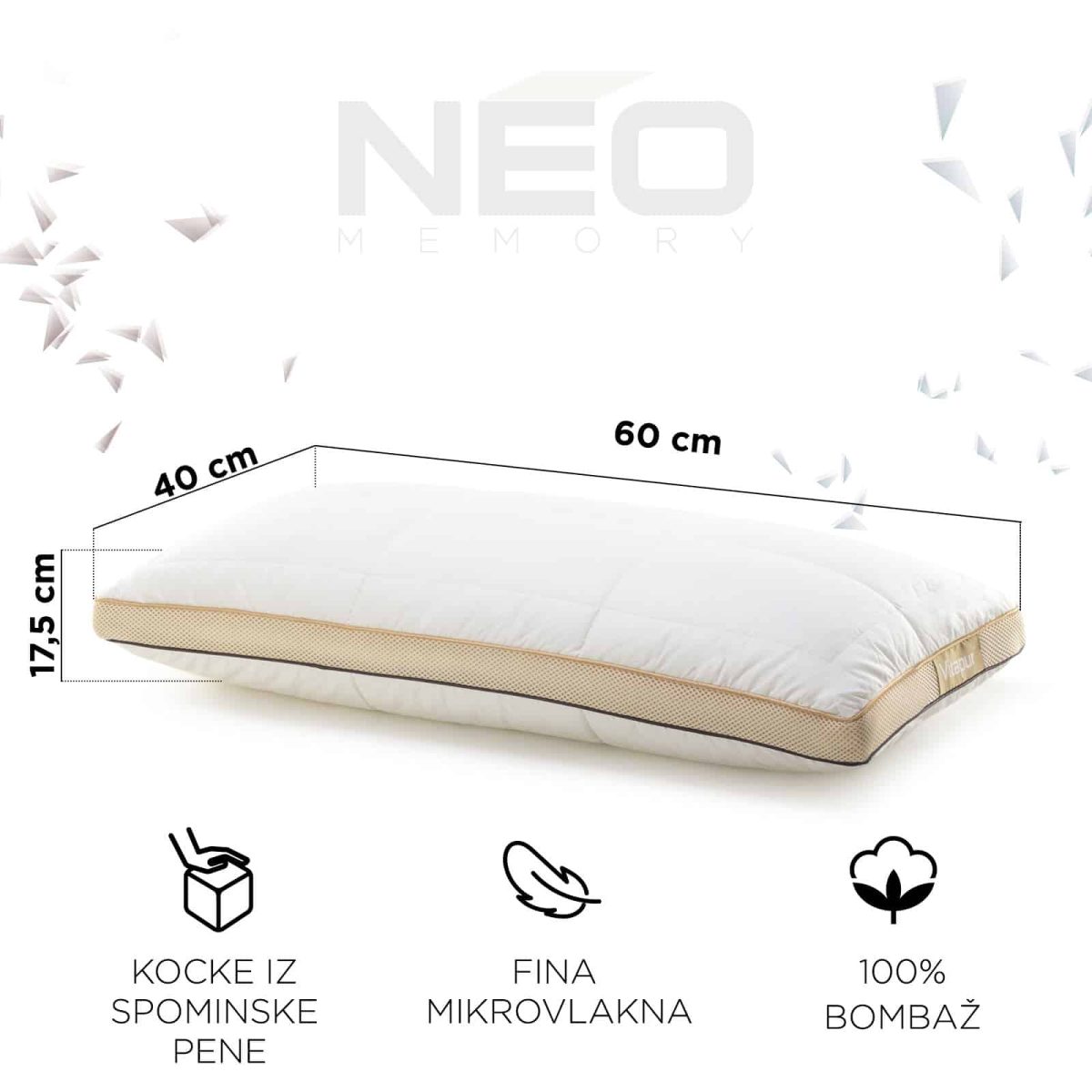 Otroški hibridni vzglavnik z bambusovimi vlakni NEO Bamboo Memory Junior - slika 2
