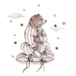 Set stenskih nalepk Dreamers Bear 100×100 cm - slika 2