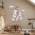 Set stenskih nalepk Dreamers Bear 100×100 cm