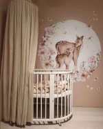 Set stenskih nalepk Meadow Circle Deer 140 cm - slika 3