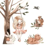 Set stenskih nalepk Forest Story 100x100 cm - slika 2