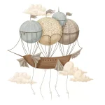 Set stenskih nalepk Dream Ocean Sky Ship 100×100 cm - slika 2