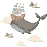 Set stenskih nalepk Dream Ocean Whale 100×100 cm - slika 2
