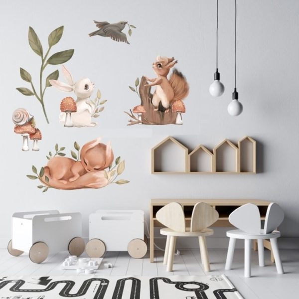 Set stenskih nalepk Forest Story Animals 100×100 cm