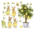 Set stenskih nalepk Lemon Bunny 100×100 cm - slika 3