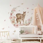 Set stenskih nalepk Meadow Circle Deer 140 cm