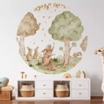 Set stenskih nalepk Circle Bunnies 140 cm