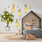Set stenskih nalepk Lemon Bunny 100×100 cm - slika 2