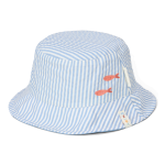 Little Dutch Obojestranski klobuček Stripes Ocean Blue - slika 2