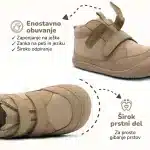 Bosonogi Čevlji Gekko Cosy - Taupe - slika 6