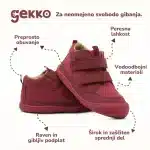 Bosonogi Čevlji Gekko Cosy - Fuchsia - slika 6