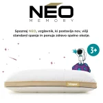 Otroški hibridni vzglavnik Vitapur NEO Bamboo Memory Junior - 40x60 cm - slika 3