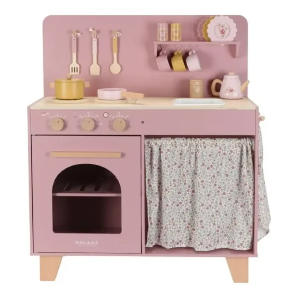Little Dutch Otroška lesena kuhinja Pink