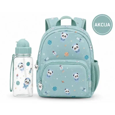 Tutete Otroški nahrbtnik + steklenička 500 ml Pandas in Space